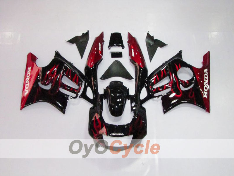 Injection Fairing kit for 95-96 CBR600F3 - Red, Black - Flame #OYO87902853 Main image