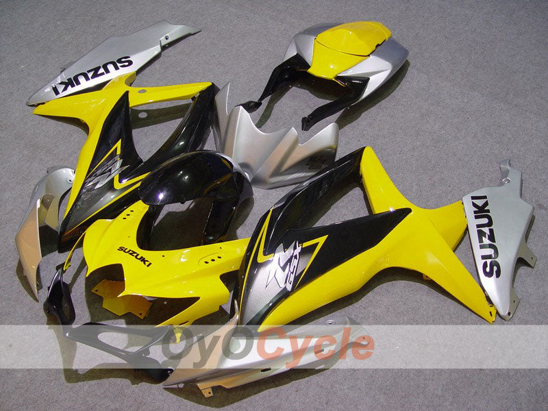 Injection Fairing kit for 08-10 GSX R750 - Yellow, Silver - Factory Style #OYO87901422 Main image