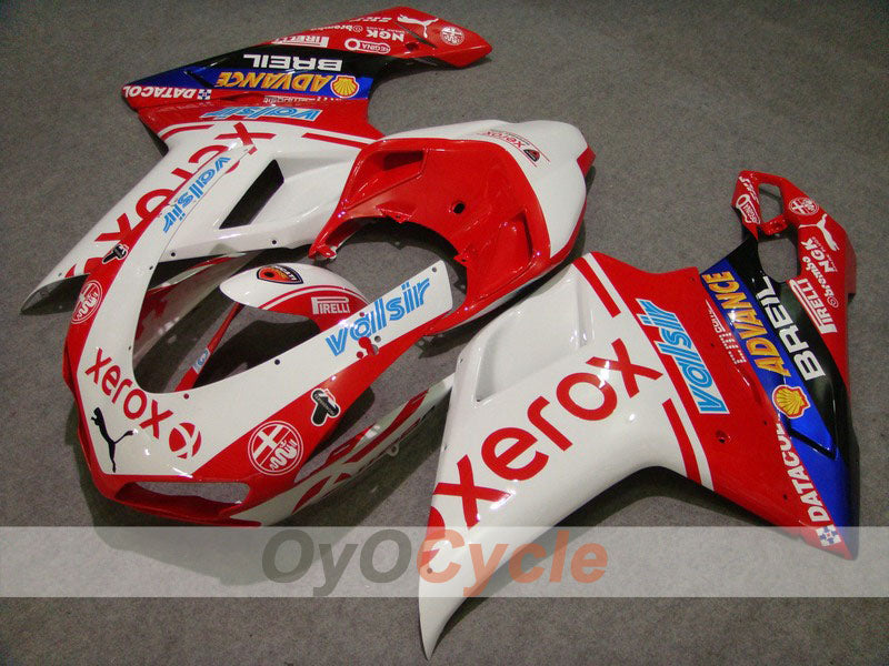 Injection Fairing kit for 08-13 Ducati 848 - Red, White - Xerox #OYO87902258 Main image