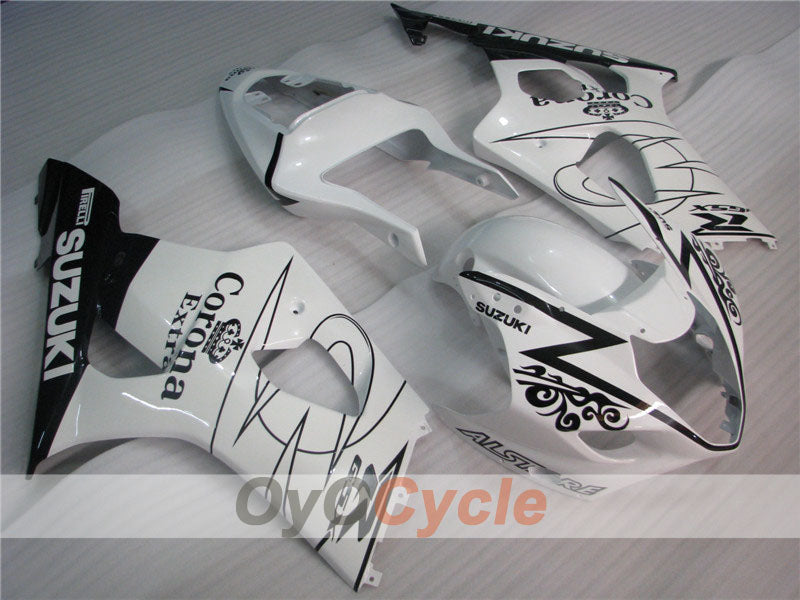 Injection Fairing kit for 03-04 GSX R1000 - White, Black - Corona #OYO87901824 Main image
