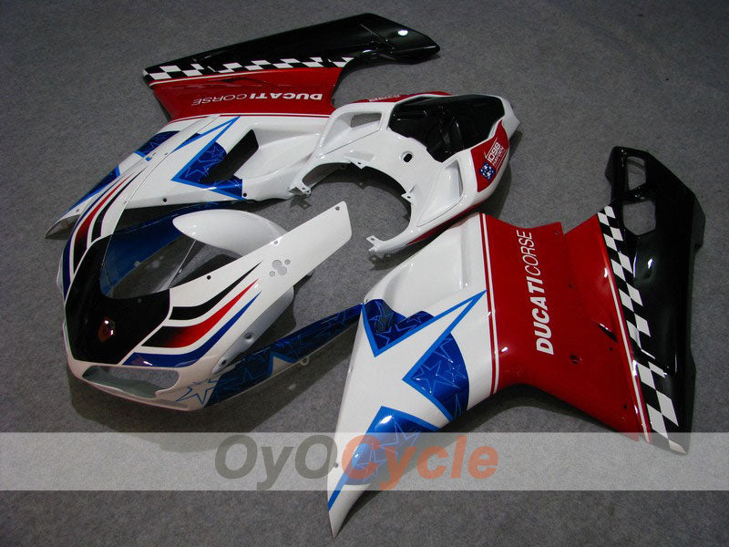 Injection Fairing kit for 08-13 Ducati 848 - Red, White - Xerox #OYO87902264 Main image