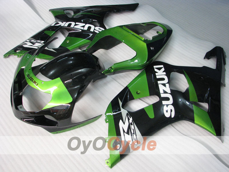 Injection Fairing kit for 00-03 GSX R750 - Green, Black - Factory Style #OYO87905162 Main image