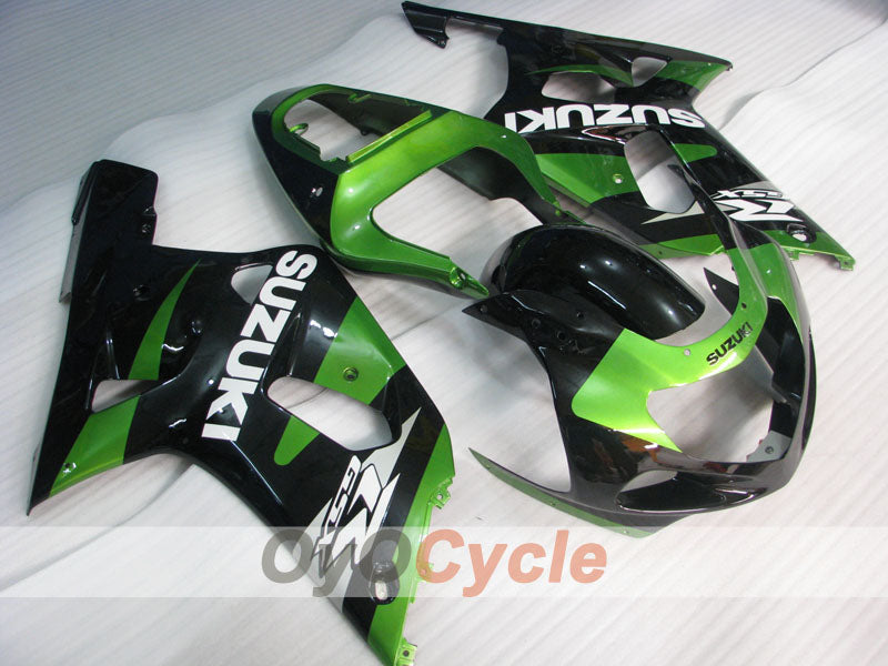Injection Fairing kit for 01-03 GSX R600 - Green, Black - Factory Style #OYO87905107 Main image