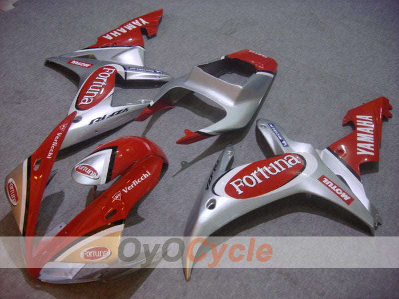 Injection Fairing kit for 02-03 YZF-R1 - Red, Silver - Fortuna, MOTUL #OYO87900798 Main image