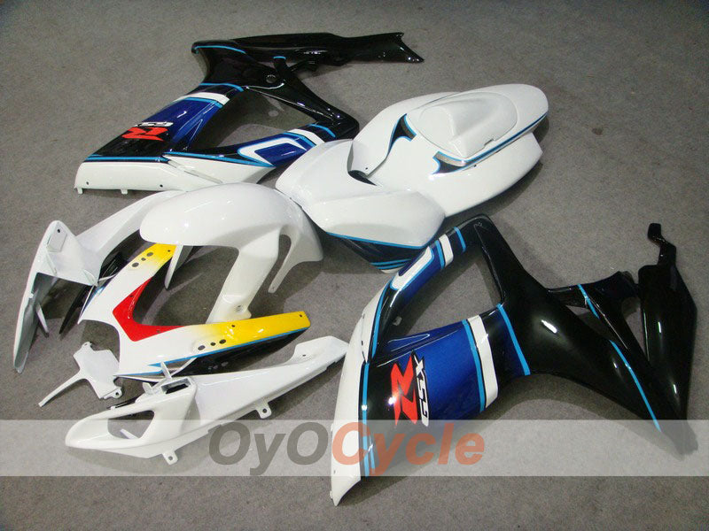 Injection Fairing kit for 06-07 GSX R750 - White, Black - Factory Style #OYO87901342 Main image