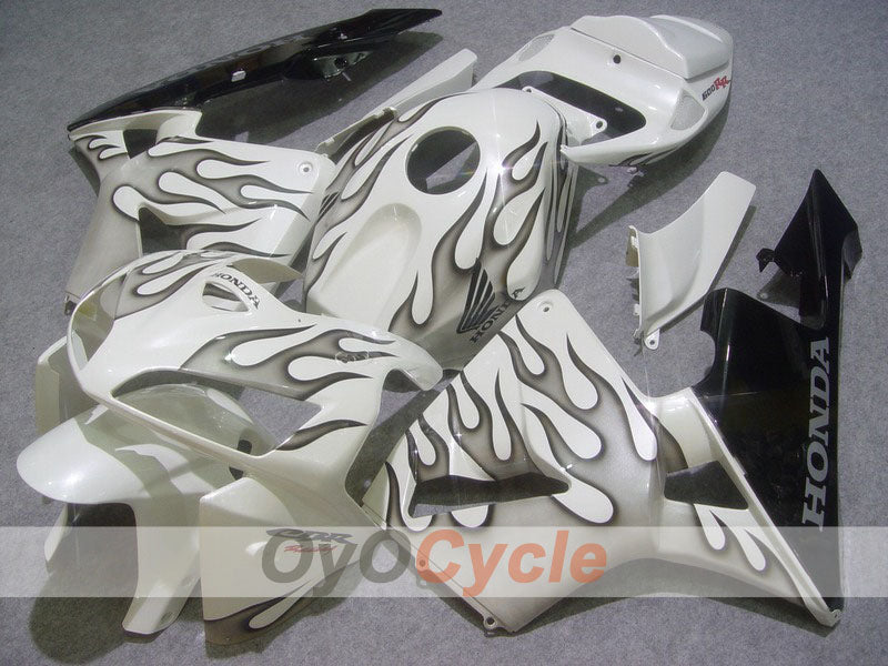 Injection Fairing kit for 05-06 CBR600RR - White, Black - Flame #OYO87900245 Main image