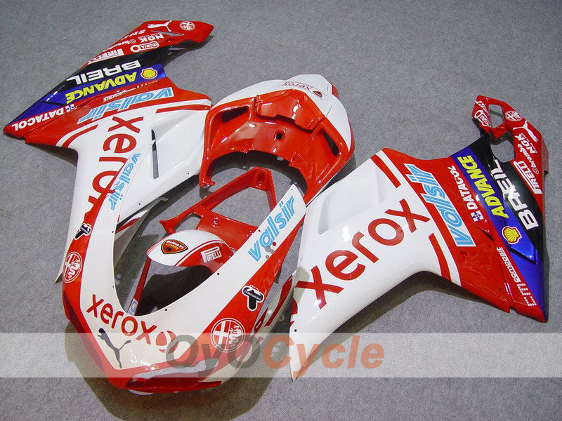 Injection Fairing kit for 08-13 Ducati 848 - Red, White - Xerox #OYO87902271 Main image