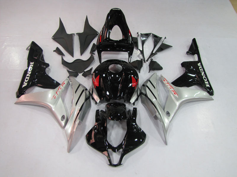 Injection Fairing kit for 07-08 CBR600RR - Black, Silver - Factory Style #OYO87900383 Main image