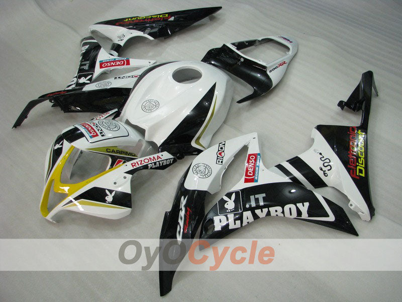 Injection Fairing kit for 07-08 CBR600RR - White, Black - PlayBoy #OYO87900421