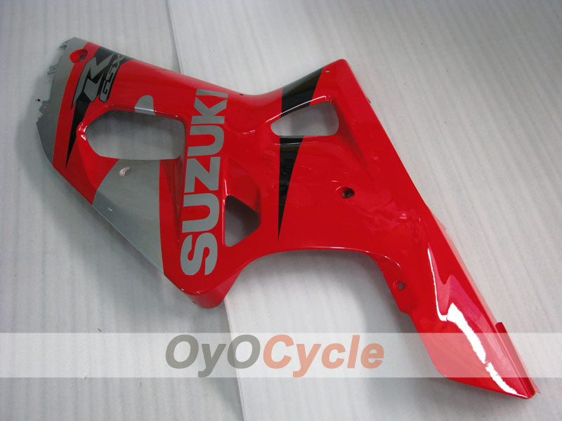 Injection Fairing kit for 01-03 GSX R600 - Red, Silver - Factory Style #OYO87905125