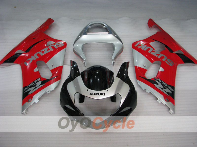 Injection Fairing kit for 01-03 GSX R600 - Red, Silver - Factory Style #OYO87905125