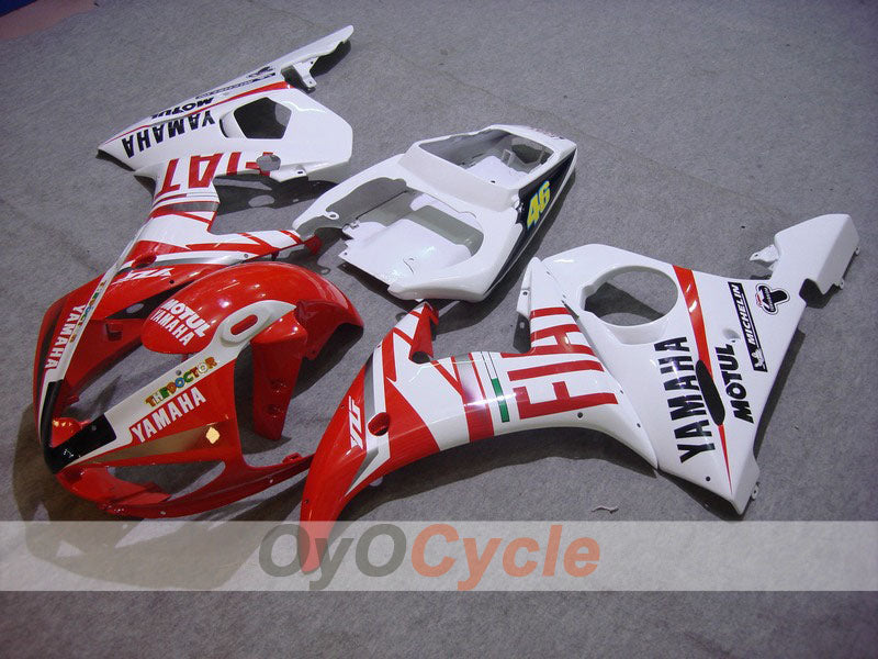 Injection Fairing kit for 03-04 YZF-R6 - Red, White - FIAT, MOTUL #OYO87900902 Main image