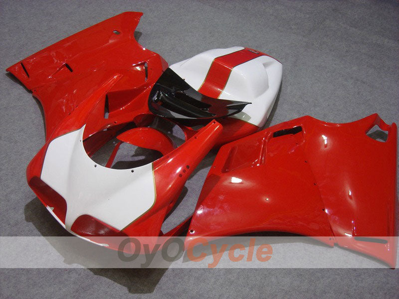 Injection Fairing kit for 99-02 Ducati 996 - Red, White - Factory Style #OYO87902203 Main image