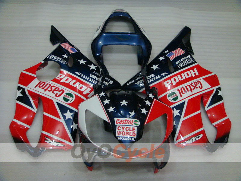 Injection Fairing kit for 01-03 CBR600F4i - Red, Blue - Castrol, MICHELIN #OYO87900144 Secondary image