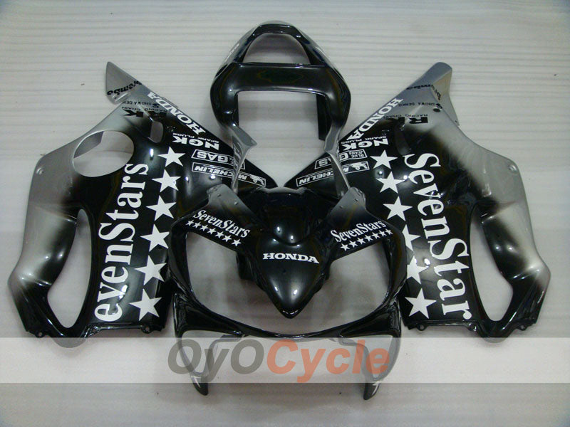 Injection Fairing kit for 01-03 CBR600F4i - Black, Silver - SevenStars #OYO87900193