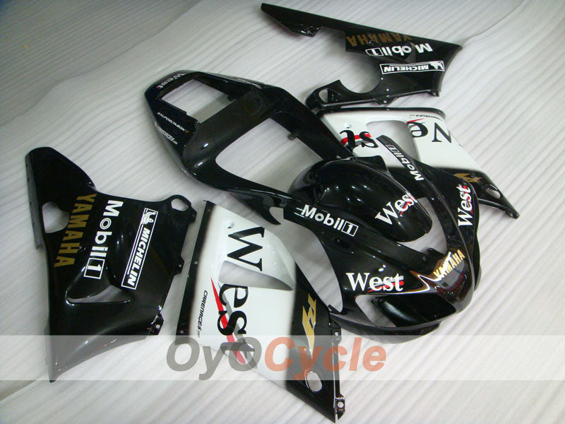 Injection Fairing kit for 98-99 YZF-R1 - White, Black - West #OYO87900757 Main image