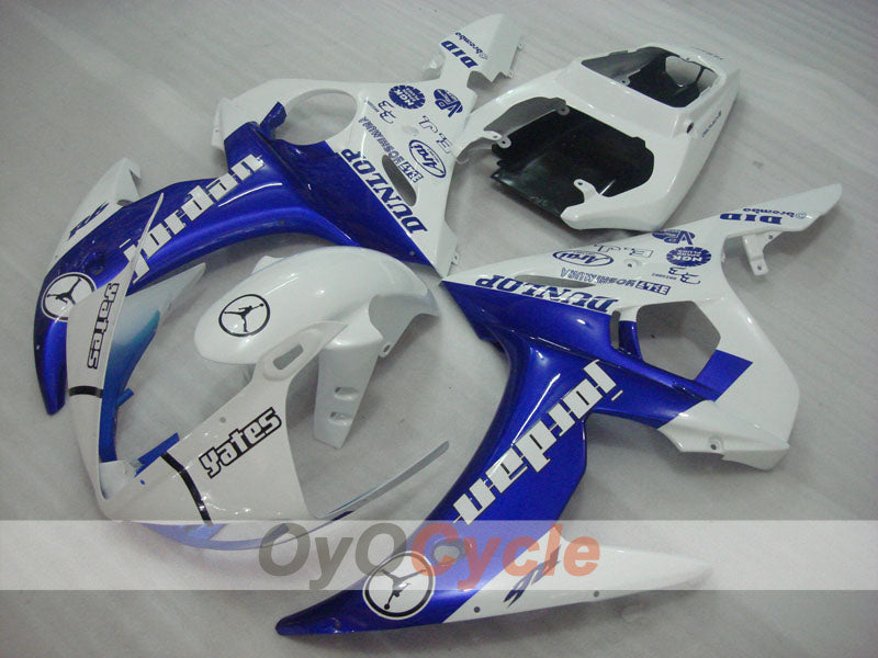 Injection Fairing kit for 05 YZF-R6 - Blue, White - DUNLOP, Jordan #OYO87902627 Main image