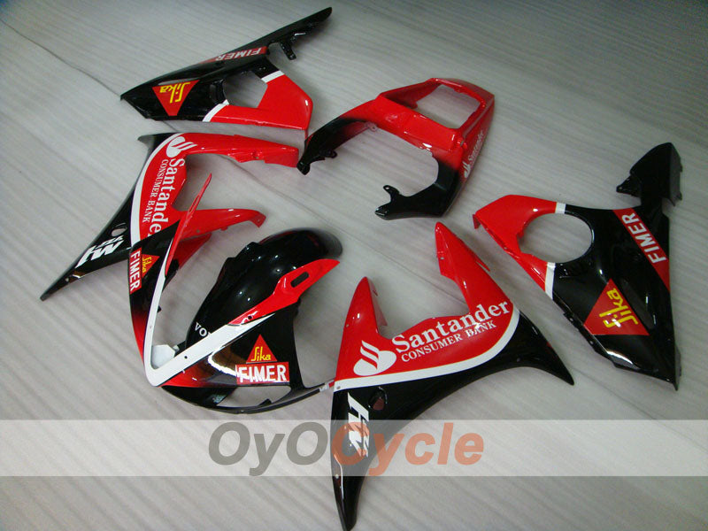 Injection Fairing kit for 03-04 YZF-R6 - Red, Black - Santander #OYO87900928 Secondary image