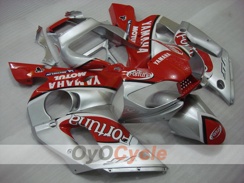 Injection Fairing kit for 98-02 YZF-R6 - Red, Silver - Fortuna, MOTUL #OYO87900993 Main image