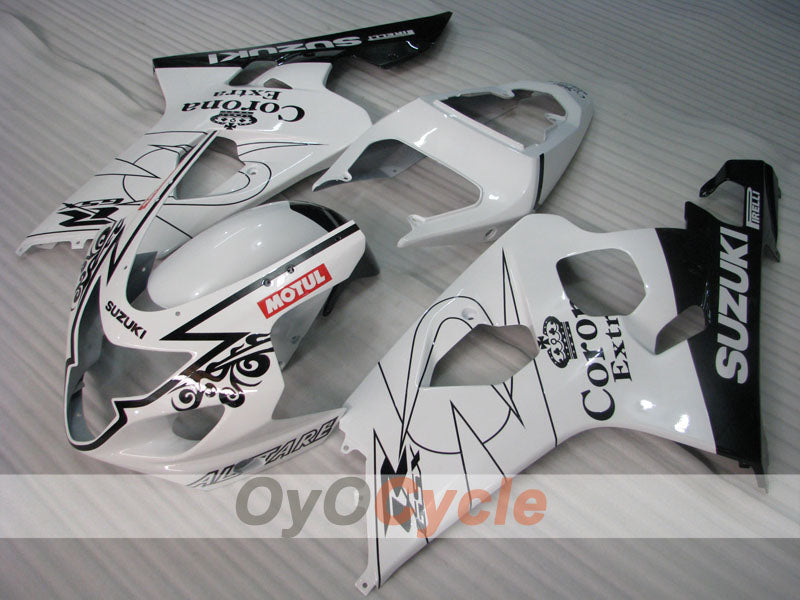Injection Fairing kit for 04-05 GSX R750 - White, Black - Corona #OYO87901242 Main image