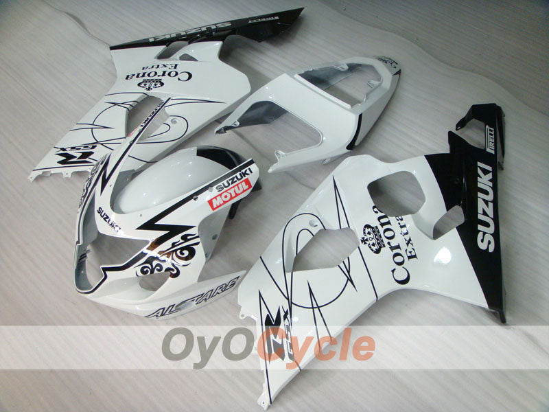 Injection Fairing kit for 04-05 GSX R750 - White, Black - Corona #OYO87901245 Main image