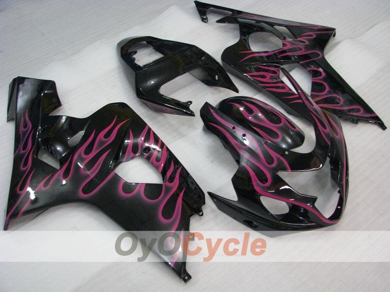 Injection Fairing kit for 04-05 GSX R750 - Black, Pink - Flame #OYO87901253