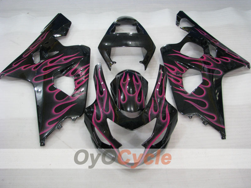 Injection Fairing kit for 04-05 GSX R750 - Black, Pink - Flame #OYO87901253
