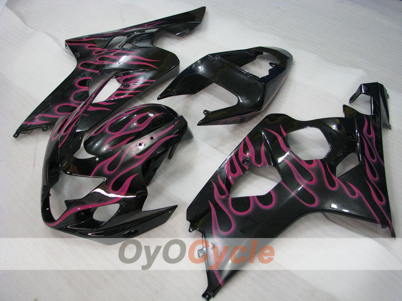 Injection Fairing kit for 04-05 GSX R750 - Black, Pink - Flame #OYO87901253