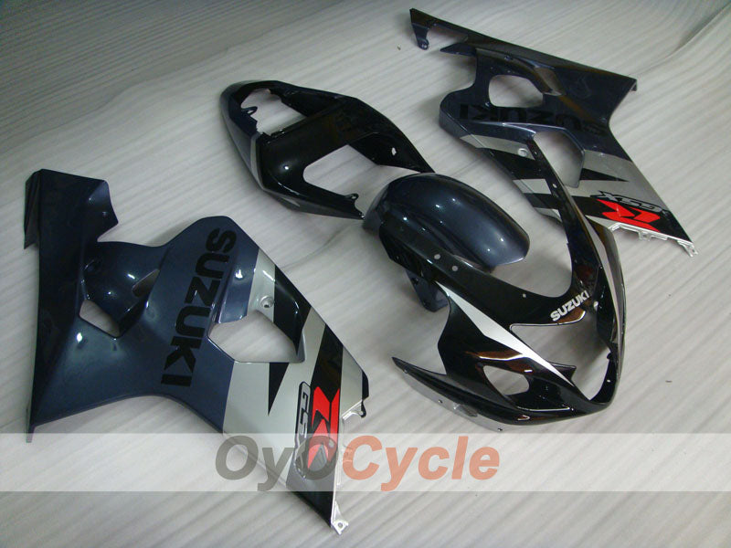 Injection Fairing kit for 04-05 GSXR600 - Black, Silver - Factory Style #OYO87901378 Main image