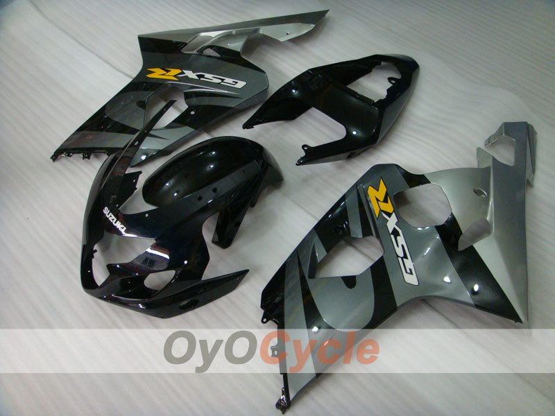 Injection Fairing kit for 04-05 GSXR600 - Black, Silver - Factory Style #OYO87901384 Secondary image