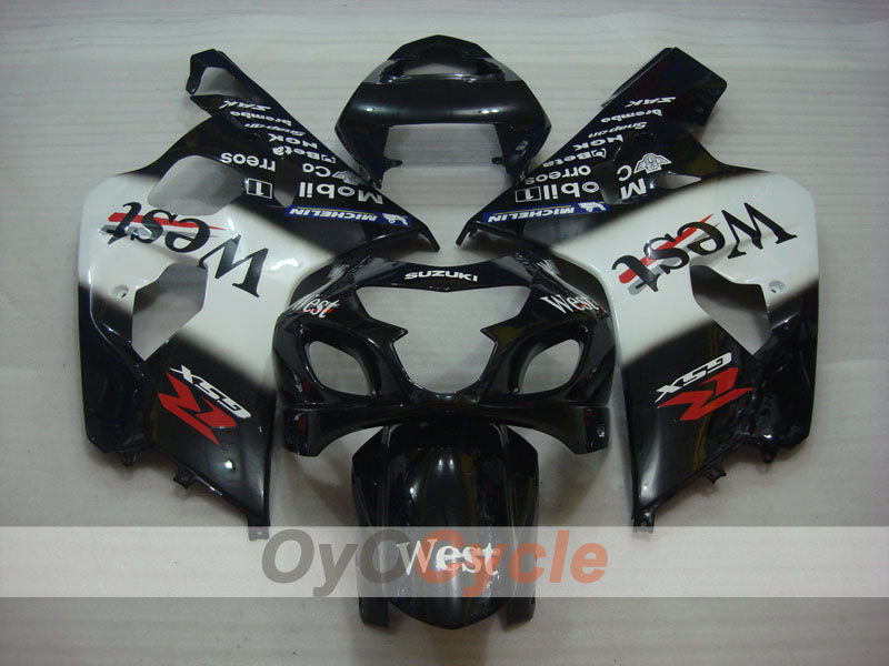 Injection Fairing kit for 04-05 GSXR600 - White, Black - West #OYO87901423 Secondary image