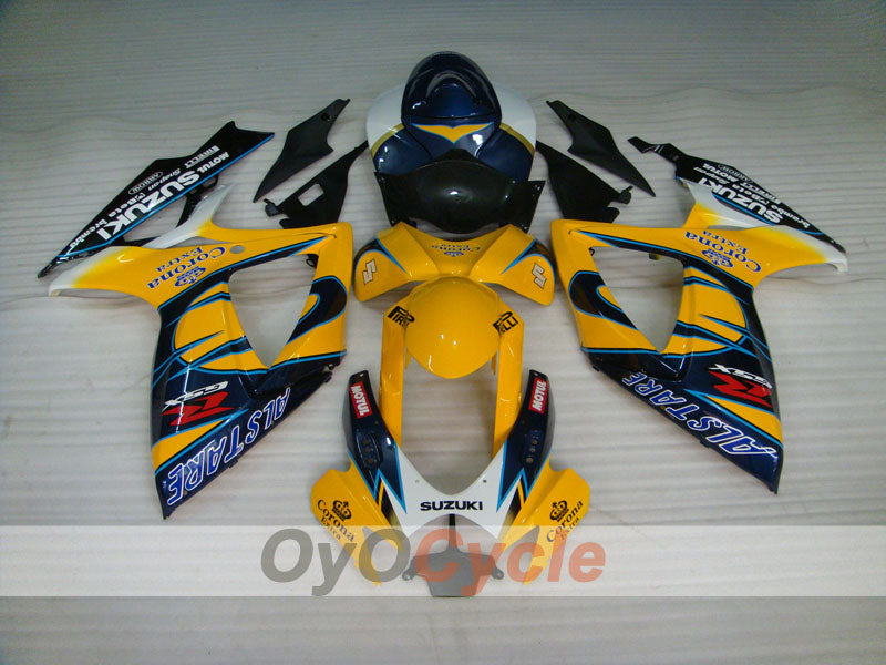 Injection Fairing kit for 06-07 GSX R600 - Yellow, Black - Corona, MOTUL #OYO87901437 Secondary image
