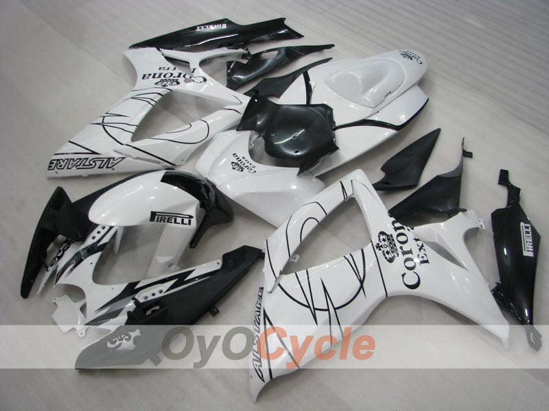 Injection Fairing kit for 06-07 GSX R600 - White, Black - Corona #OYO87901441 Main image