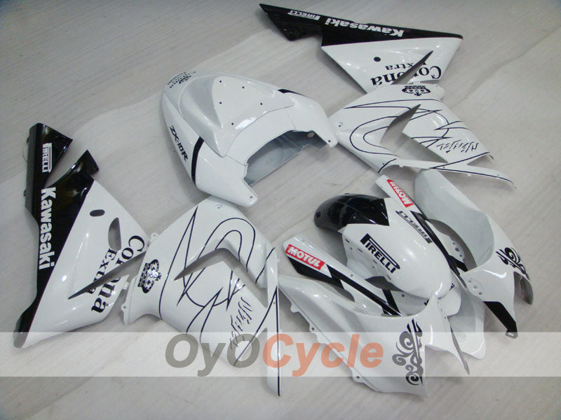 Injection Fairing kit for 04-05 NINJA ZX-10R - White, Black - Corona #OYO87901494 Main image
