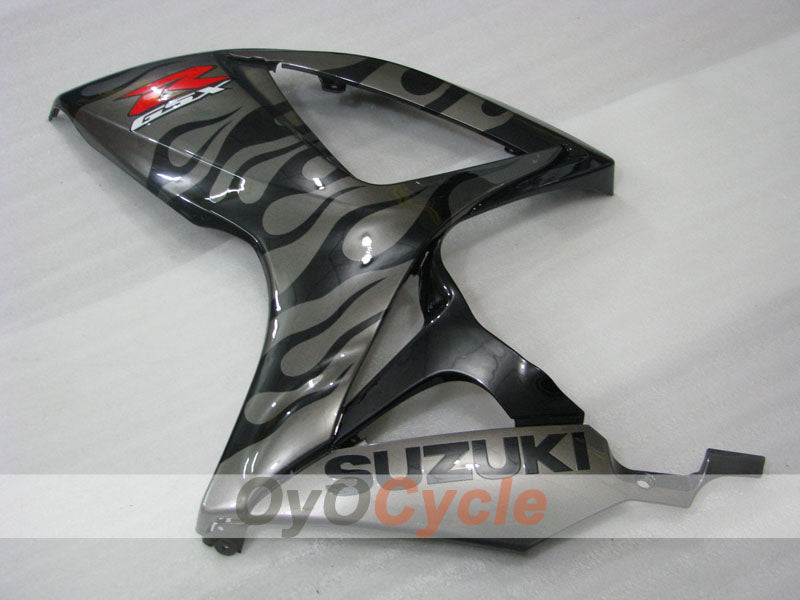 Injection Fairing kit for 06-07 GSX R750 - Black, Silver - Flame #OYO87901297
