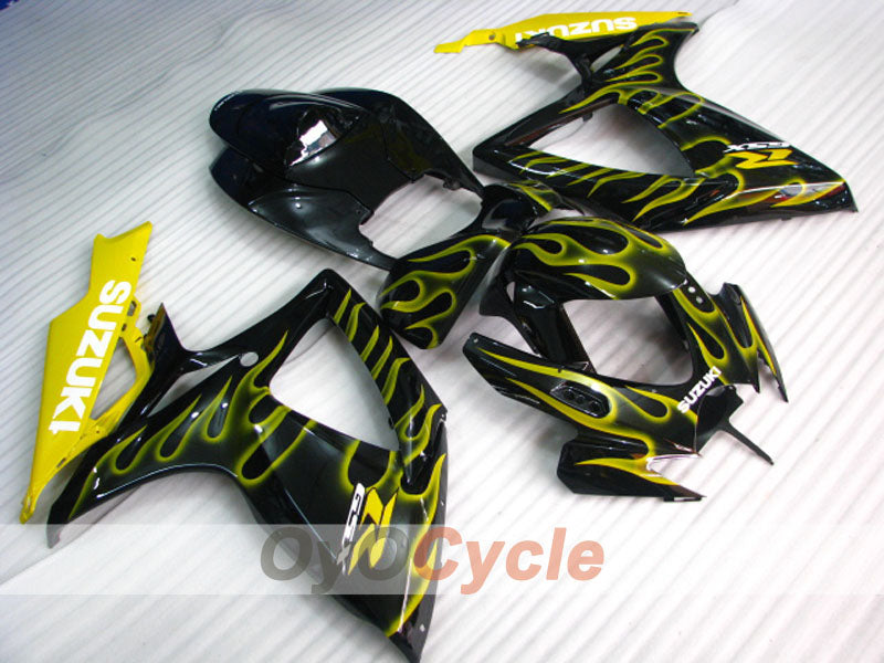 Injection Fairing kit for 06-07 GSX R750 - Yellow, Black - Flame #OYO87901299