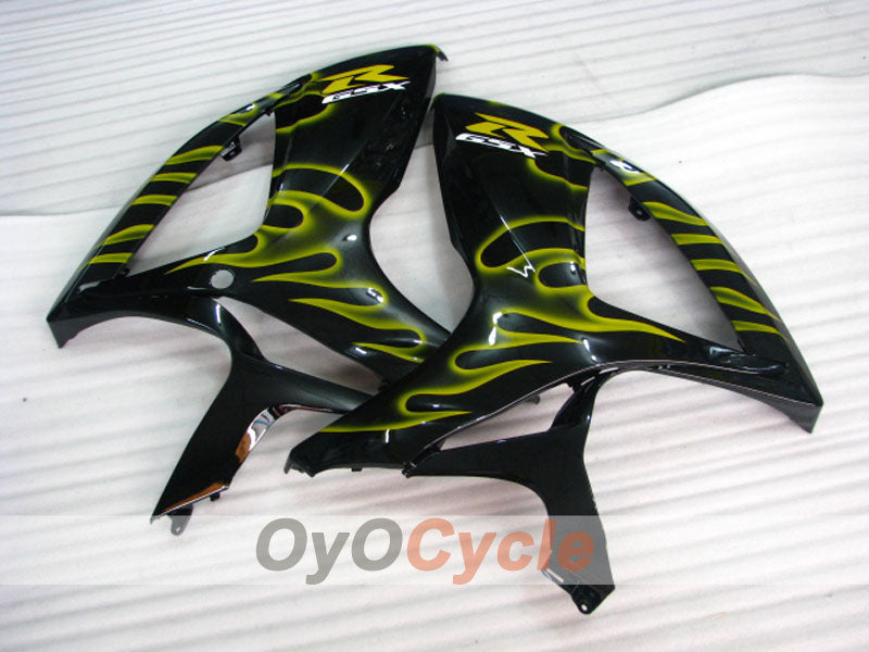 Injection Fairing kit for 06-07 GSX R750 - Yellow, Black - Flame #OYO87901299