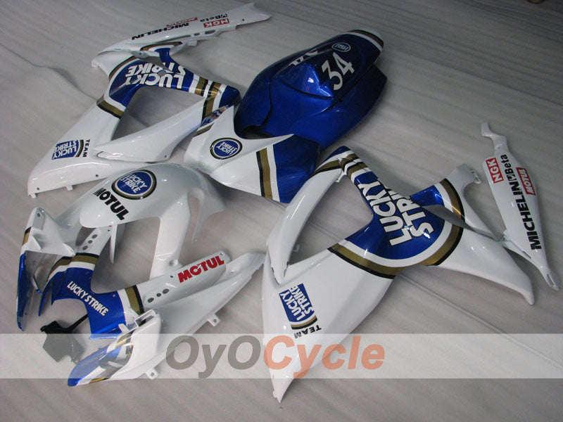 Injection Fairing kit for 06-07 GSX R600 - Blue, White - Lucky Strike, MICHELIN, MOTUL #OYO87901519 Main image