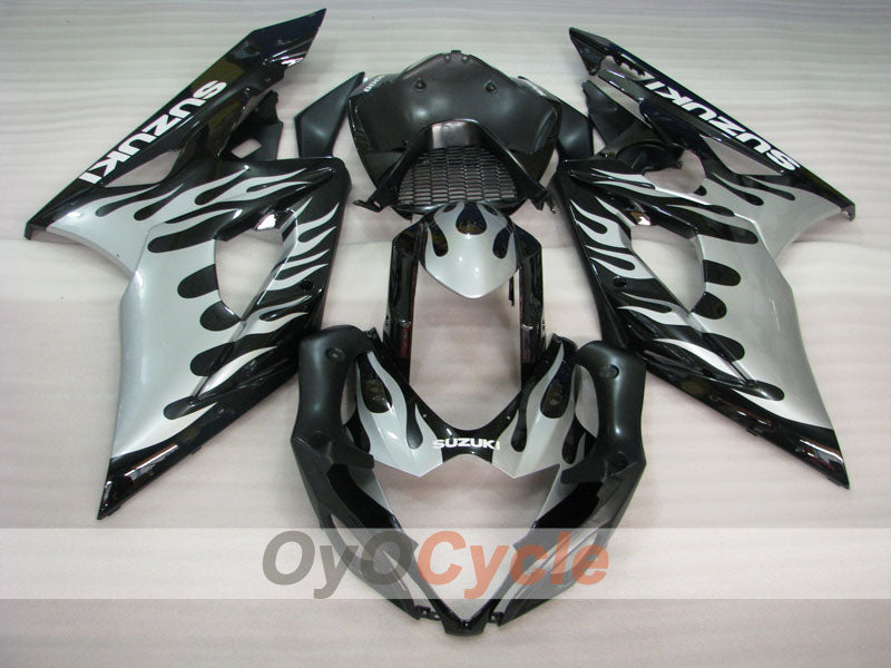 Injection Fairing kit for 05-06 GSX R1000 - White, Black - Flame #OYO87901966 Secondary image