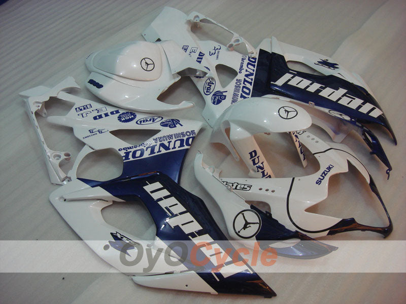Injection Fairing kit for 05-06 GSX R1000 - Blue, White - DUNLOP, Jordan #OYO87901972 Main image