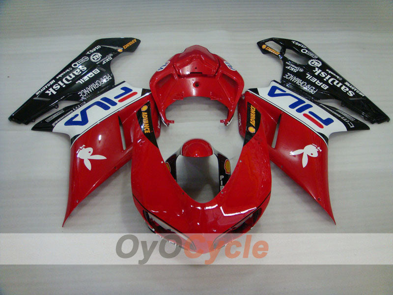 Injection Fairing kit for 08-13 Ducati 848 - Red, Black - FILA #OYO87902185 Secondary image