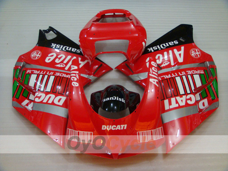 Injection Fairing kit for 99-02 Ducati 996 - Red, Black - Alice #OYO87902190 Secondary image