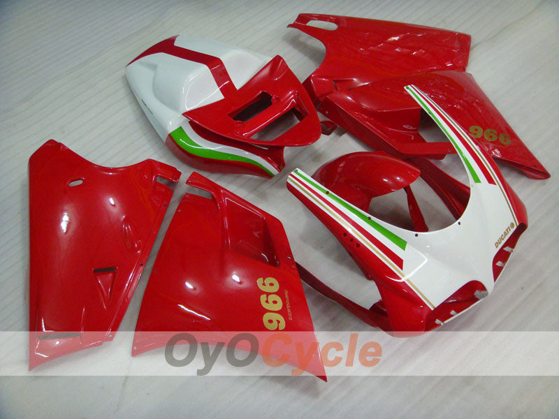 Injection Fairing kit for 99-02 Ducati 996 - Red, White - Factory Style #OYO87902214 Main image