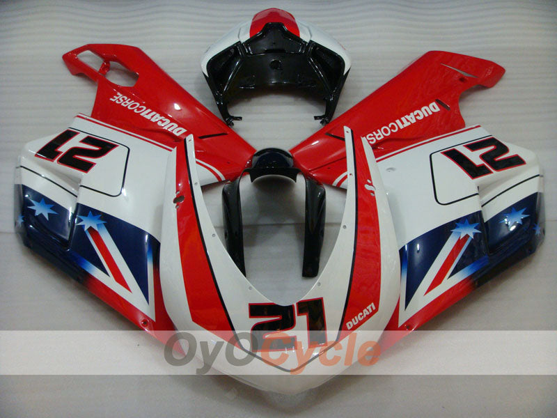 Injection Fairing kit for 08-13 Ducati 848 - Red, White - Xerox #OYO87902261 Secondary image