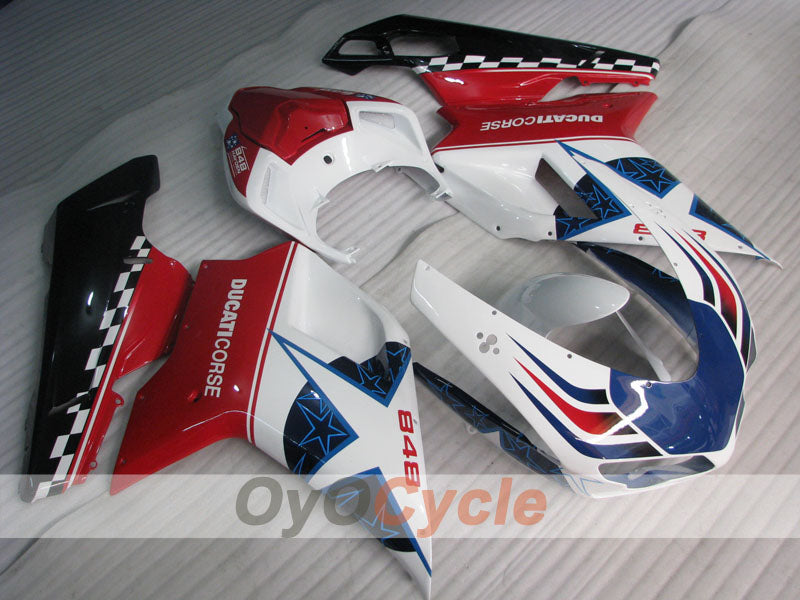 Injection Fairing kit for 08-13 Ducati 848 - Red, White - Xerox #OYO87902266 Main image
