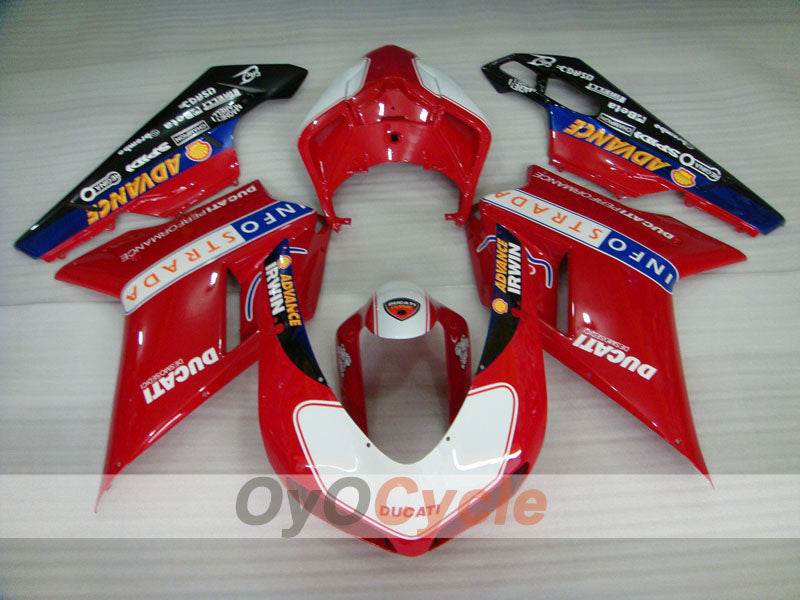 Injection Fairing kit for 07-09 Ducati 1098 - Red, White - INFO STRADA #OYO87902297 Secondary image