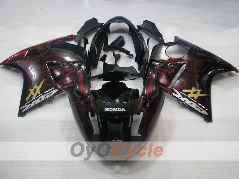 Injection Fairing kit for 96-07 CBR1100XX - Red, Black - Flame #OYO87902796 Main image