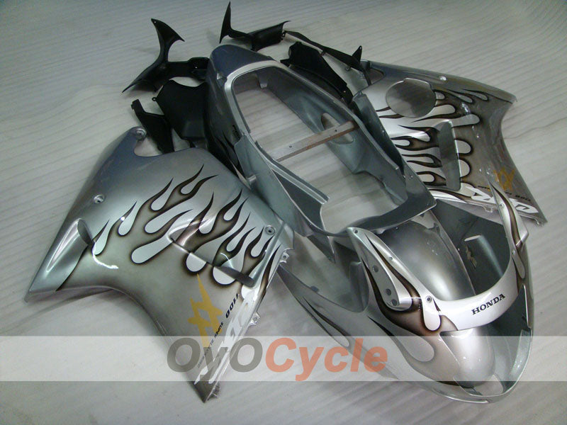 Injection Fairing kit for 96-07 CBR1100XX - Black, Silver - Flame #OYO87902801 Main image