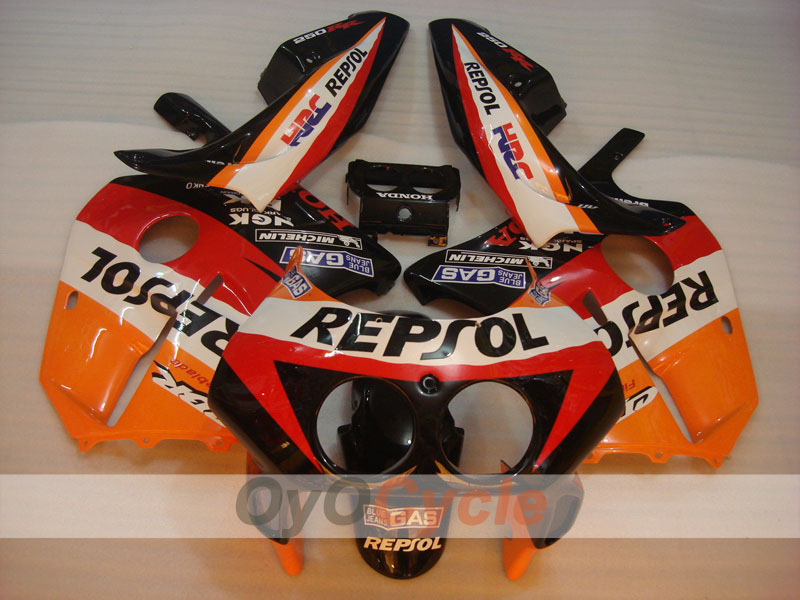 Injection Fairing kit for 90-94 CBR250RR - Red, Orange - Repsol #OYO87902968 Main image