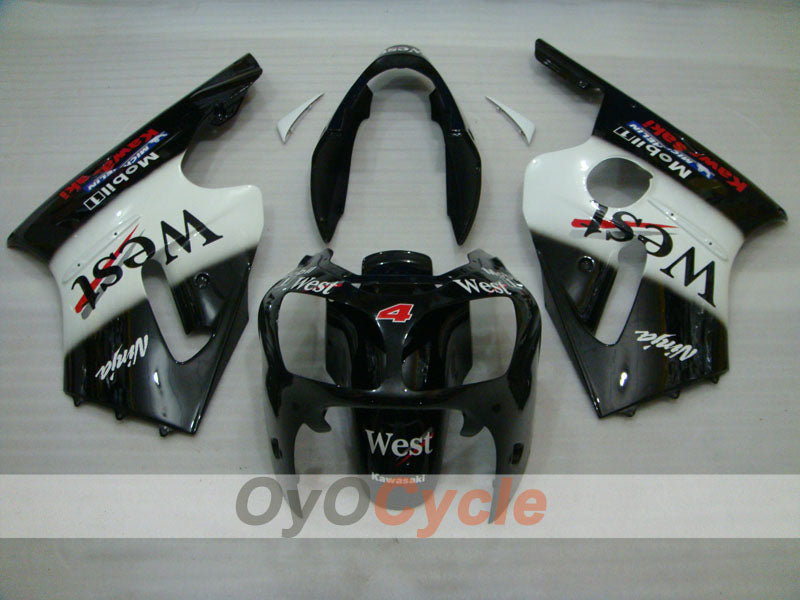 Injection Fairing kit for 00-01 NINJA ZX-12R - White, Black - West #OYO87903081 Secondary image